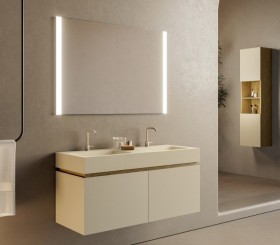 Hi-Macs® design basin vanity unit - 2 drawers aligned | 3001551